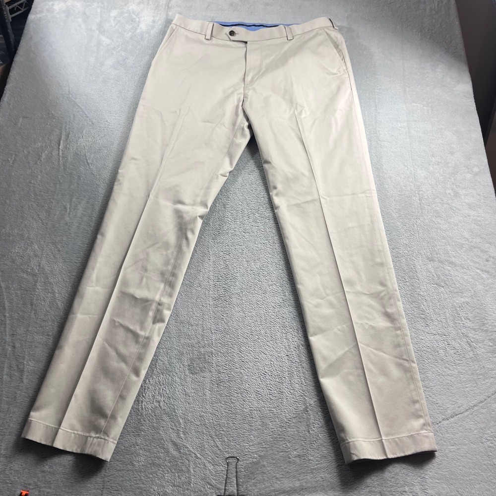 Brooks Brothers Milano Advantage Chino Pants Mens 35x34 Beige Cotton Lightweight